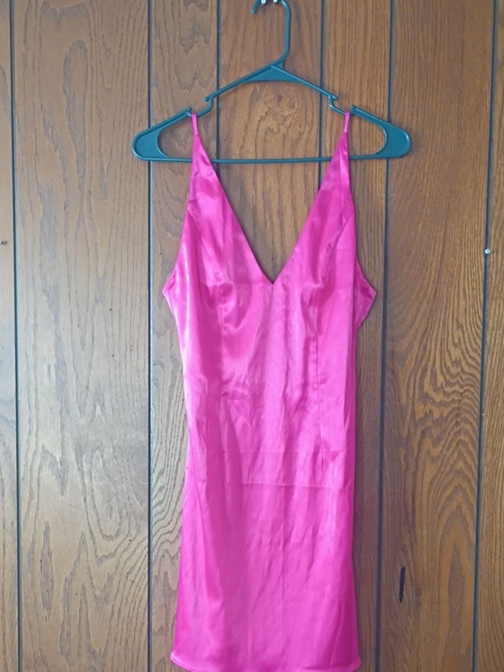 Fashion Nova Pink Satin Slip Midi Dress